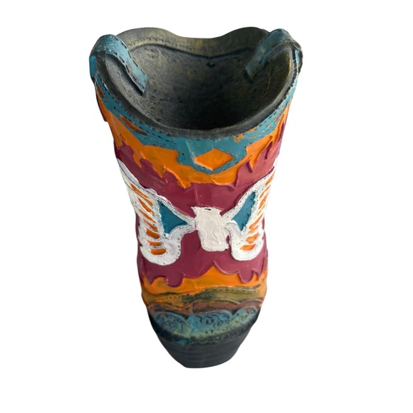 Colorful Mini Western Cowboy Boot Decor Orange, Red, Teal Turquoise, White - Picture 4 of 10